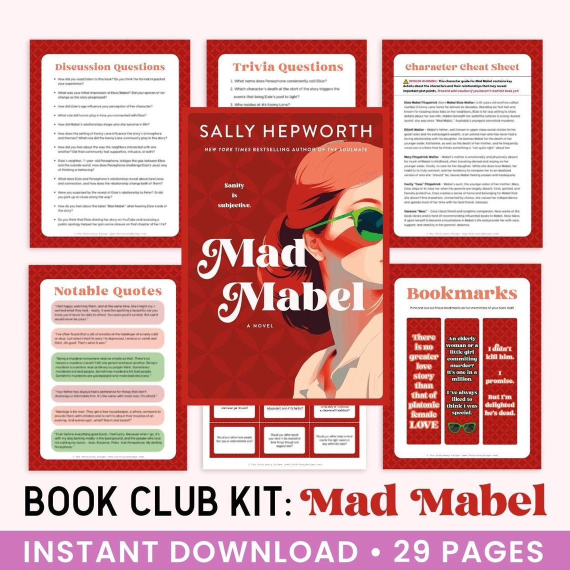 The Ultimate Book Club Kit: Mad Mabel, Sally Hepworth, Book Club ...