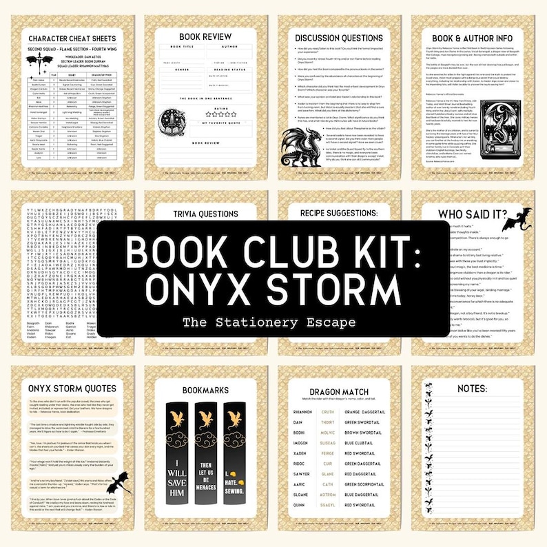 The Ultimate Book Club Kit: Onyx Storm, Book Club Discussion Guide ...