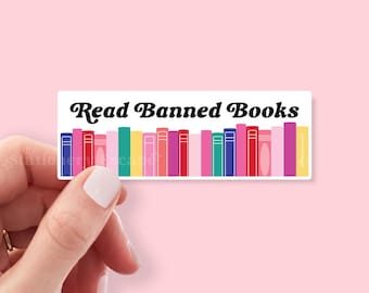 Adesivo "Leggi i libri proibiti", adesivo per amanti dei libri, adesivo per Kindle, regalo per chi ama i libri, adesivo per laptop, impermeabile, biblioteca, regalo per club del libro