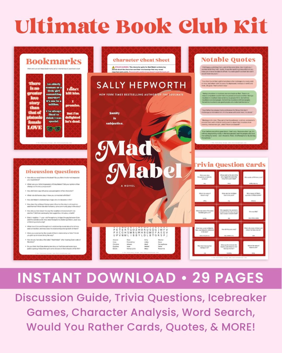 The Ultimate Book Club Kit: Mad Mabel, Sally Hepworth, Book Club ...