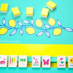 Lemon Floating Mahjong Tile Stickers – Waterproof Tropical Pool Mah Jongg Tile Decals, Set of 160 image 5
