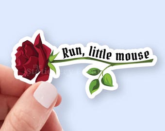 Run Little Mouse Dark Romance Sticker, Gothic Bookish Sticker, Smut, Spicy Reader, Kindle Decal, Thriller Book, Waterproof, Laptop Vinyl
