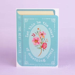 The Next Chapter Bookish Card, New Beginnings Card, Blank Greeting Card, Graduation, Wedding, Retirement, New Job, Life Changes Cards