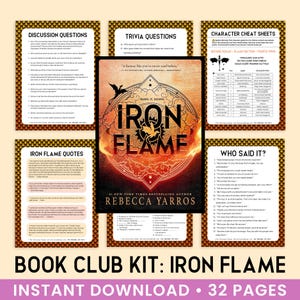 The Ultimate Book Club Kit: Iron Flame, Book Club Discussion Guide, Book Club Games, Book Guide, Trivia Questions, Character Cheat Sheets