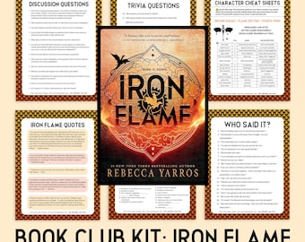 The Ultimate Book Club Kit: Iron Flame, Book Club Discussion Guide, Book Club Games, Book Guide, Trivia Questions, Character Cheat Sheets