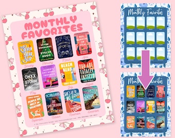 Meilleur livre de suivi du mois, support du livre de l'année, suivi du défi de lecture, modèle sur toile, défi du livre personnalisable et modifiable