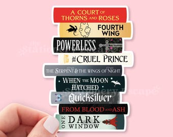 Romantasy Book Stack Sticker, Bookish Sticker, Fantasy Romance, Smut, Spicy, Kindle Decal, Laptop Sticker, Waterproof, Book Club Gift Idea