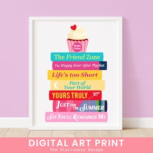 Abby Jimenez Book Stack Digital Art Print, Bookish Art, Gifts for Book Lovers and Readers, Romance Books, Printable Wall Art, Home Décor
