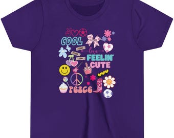 Girls Soccer Youth Short Sleeve Tee Shirt, Feelin Cute Design, Gift for Soccer Player, Happy Fun Shirt, Soccer Lover Tee, Soccer Girl