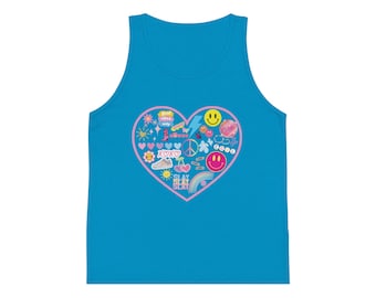 Camiseta sin mangas con corazón para niña, camiseta divertida para niño, camiseta All Things Girl, camiseta Slay, camiseta sin mangas para niño, camiseta sin mangas linda para niña