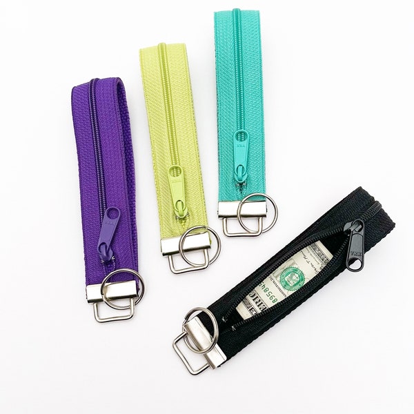 Zipper keychain wristlet / money holder / cash stash wristlet / wrist wallet