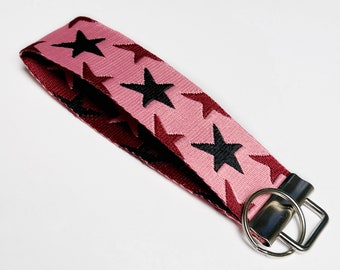 Wide wristlet key chain / stars keychain key holder