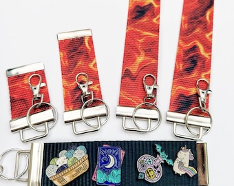 Pin holder keychain / fire keychain pin keeper / pin collector keychain / 1.5 width / Wide