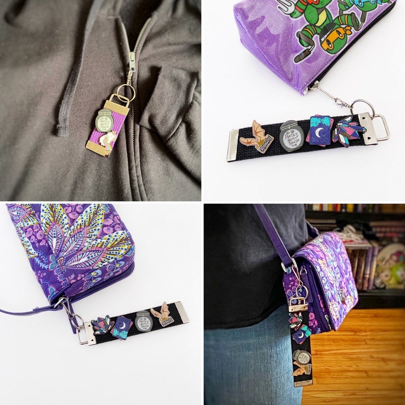 Pin Holder Keychain / Purple Keychain Pin Keeper / Pin Etsy