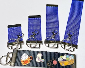 Blue Pin Display Keychain / Wide 1.5" Polyester Pin Keeper