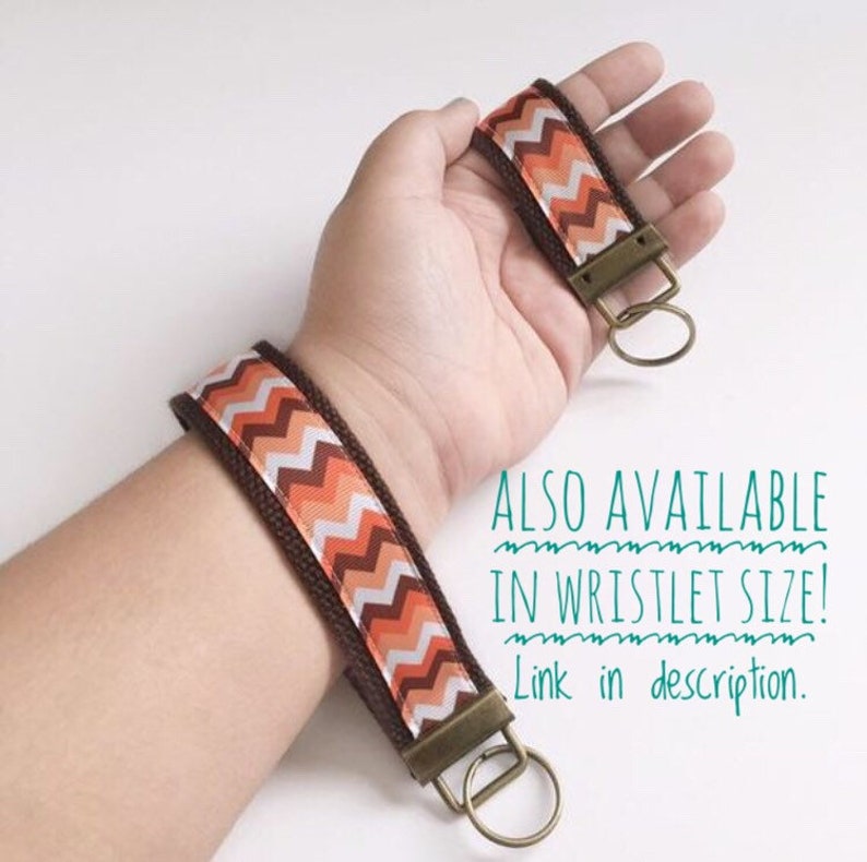 Mini key fob Chevron keychain mini Autumn key fob