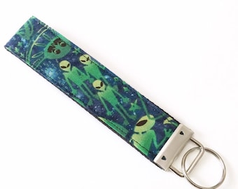 Alien keychain wristlet, ufo Keychain