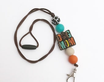 Dog Mom neck lanyard / key holder / ID keychain