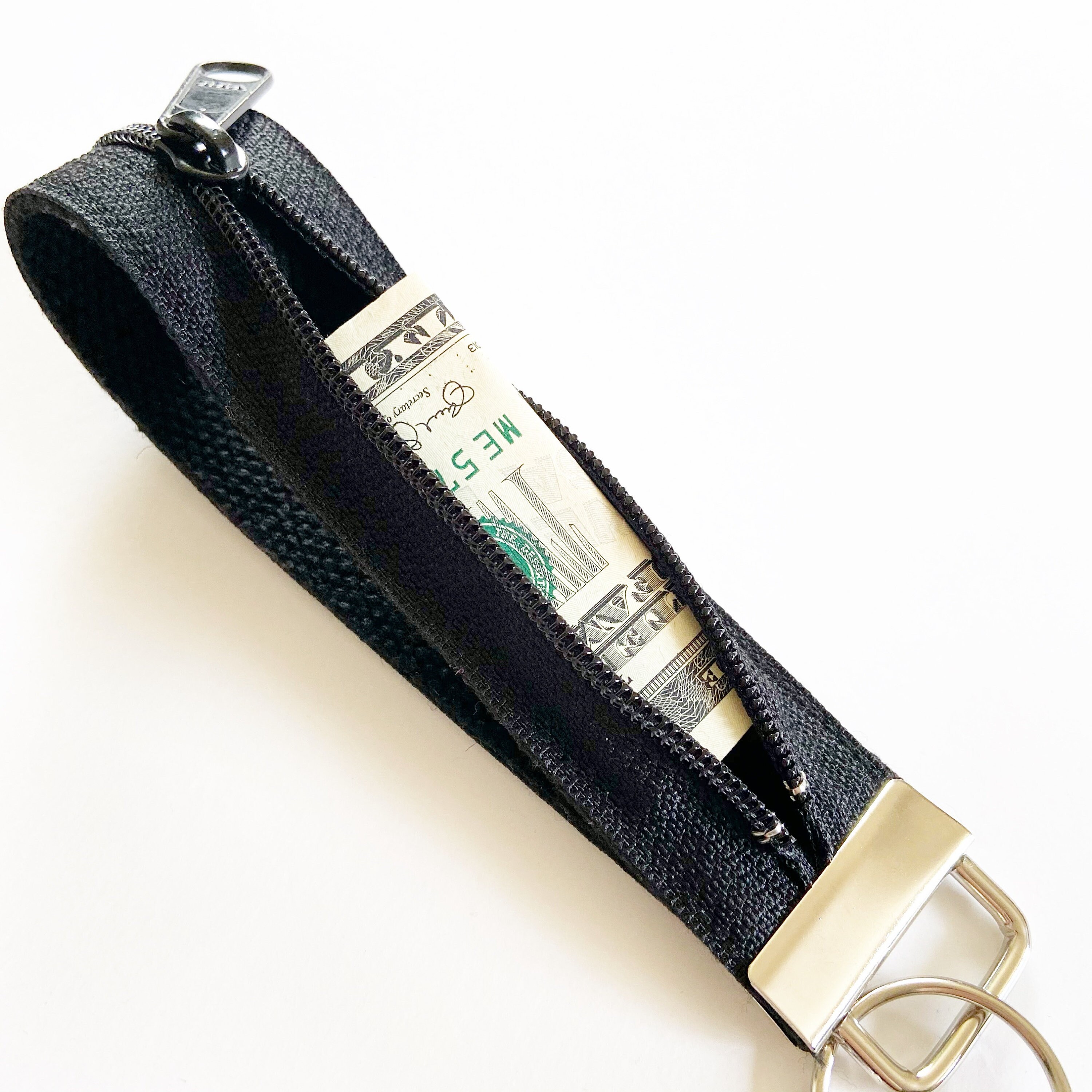 Zipper keychain wristlet / money holder / cash stash wristlet Etsy
