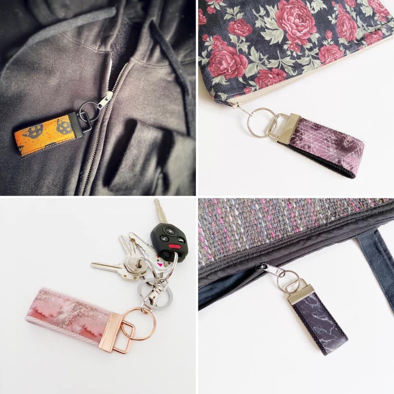 Mini key fob Chevron keychain mini Autumn key fob