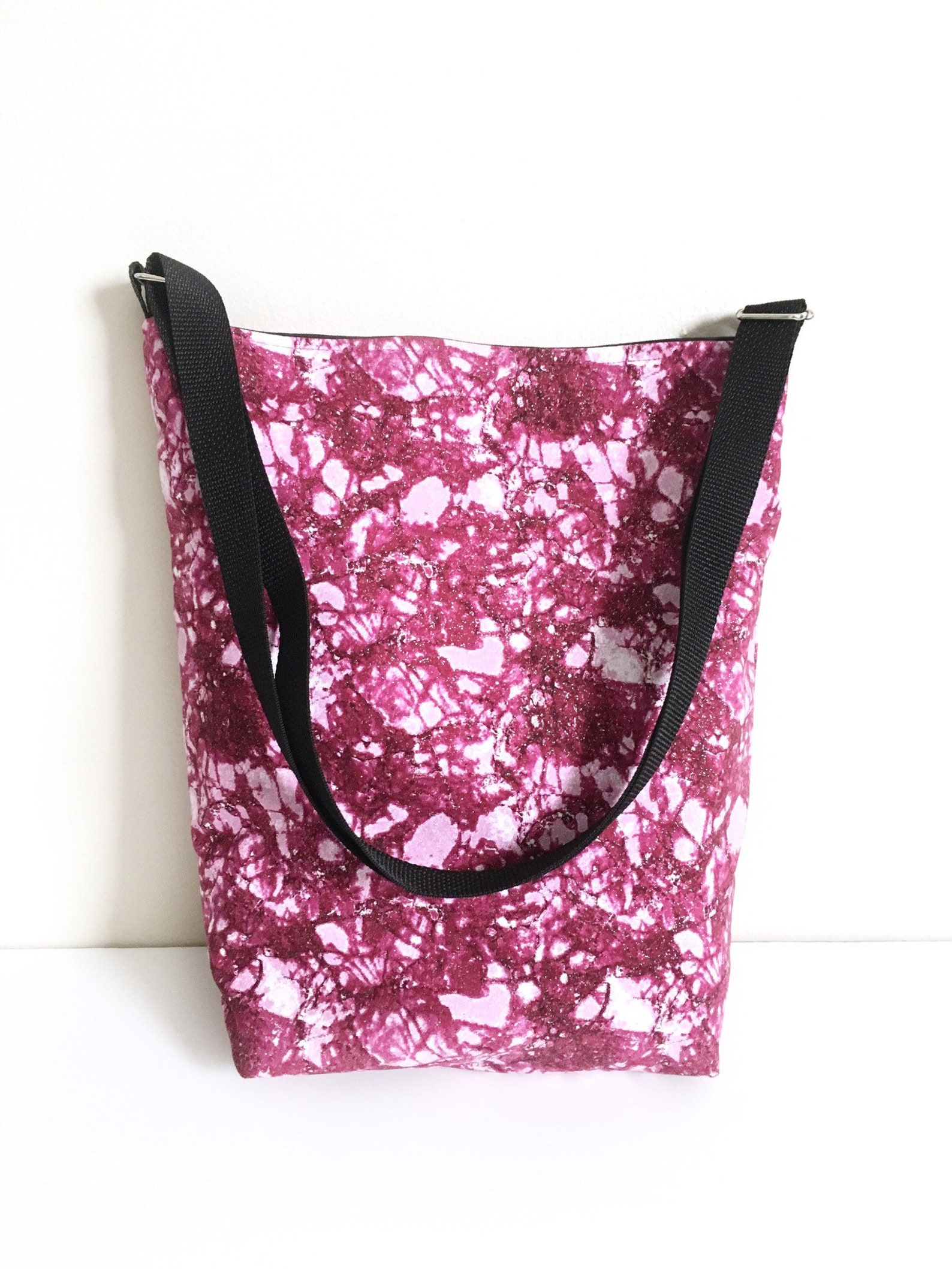 Long Strap Tote Dark Pink Tote Bag Cross Body Bag Etsy