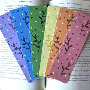 Plant Bookmarks | Set or Individual| Plant themed Bookmark | plant lover gift, colorful plant bookmarks, colorful laminated bookmarks, books
