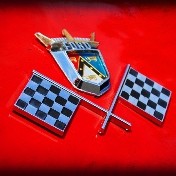 1955 Ford Thunderbird Emblem - Classic Car - Garage Art - Pop Art - Fine Art Photograph