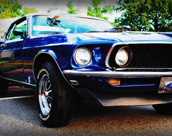 Automotive Art - 1969 Ford Mustang - Classic Car - Garage Art - Pop Art - Fine Art Photograph by Kelly Warren