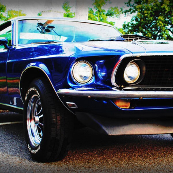 Automotive Art - 1969 Ford Mustang - Classic Car - Garage Art - Pop Art - Fine Art Photograph by Kelly Warren