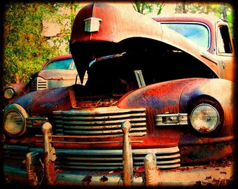 Mr. Newman - Rusty Old Car - Nash - Garage Art - Fine Art Photograph by Kelly Warren