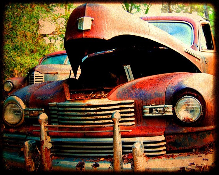 Mr. Newman Rusty Old Car Nash Garage Art Fine Art Photograph by Kelly