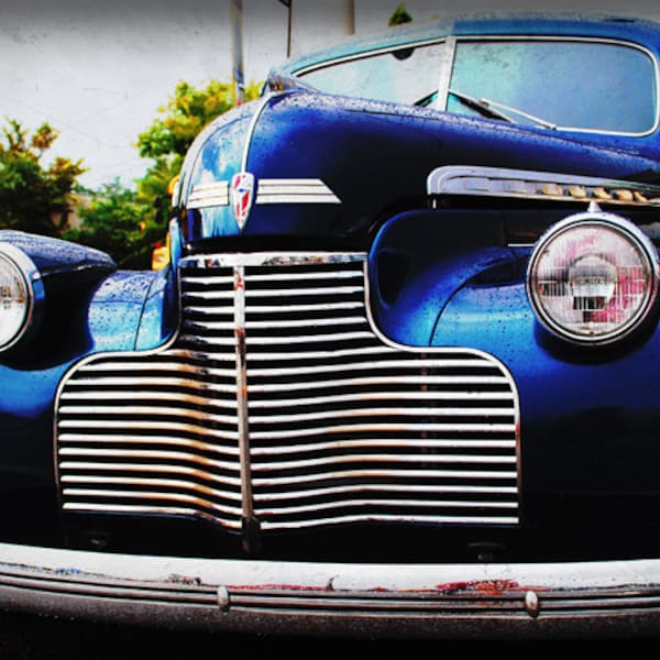 Automotive Art - 1940 Blue Chevrolet Deluxe Coupe - Classic Car - Pop Art - Fine Art Photograph