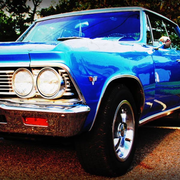 1966 Blue Chevrolet Chevelle - Classic Car - Garage Art - Pop Art - Fine Art Photograph