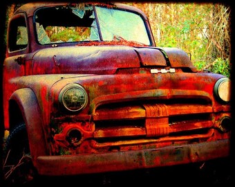 Automotive Art - Garage Art - Joe Jr - Old Rusty Truck - Dodge - Fine Art Photograph by Kelly Warren