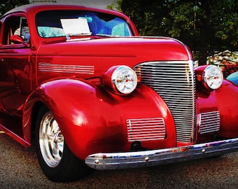 Automotive Art - 1939 Red Chevrolet Coupe - Classic Car - Pop Art - Fine Art Photograph by Kelly Warren