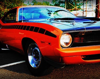 Classic Plymouth Barracuda - Automotive Art - Classic Car - Garage Art - Pop Art - Fine Art Photograph by Kelly Warren