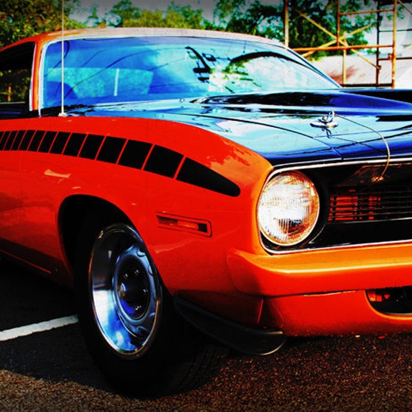 Classic Plymouth Barracuda - Automotive Art - Classic Car - Garage Art - Pop Art - Fine Art Photograph by Kelly Warren