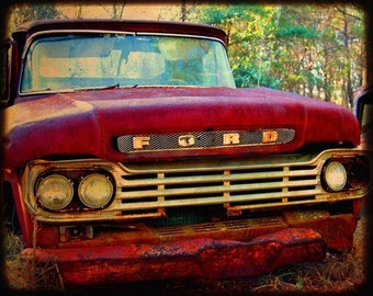 Jack - Rusty Truck - Ford - Garage Art - Fine Art Photograph by Kelly Warren