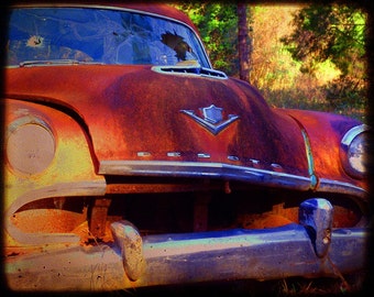 Automotive Art - Garage Art - Rusty Car - 50's Desoto - Desmond - Fine Art Photograph by Kelly Warren