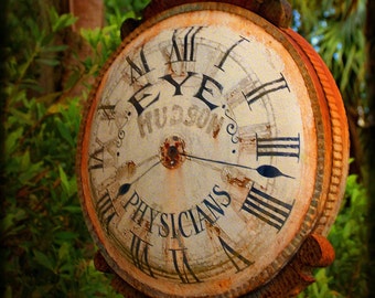 8 x 8 Wood Mounted Watching Melrose  - Clock Photo - Antique Clock - Fine Art Photograph by Kelly Warren