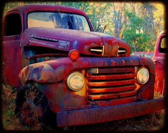 Automotive Art - Garage Art - Bobby Joe - Rusty Old Truck - Old Ford Truck - Fine Art Photograph by Kelly Warren