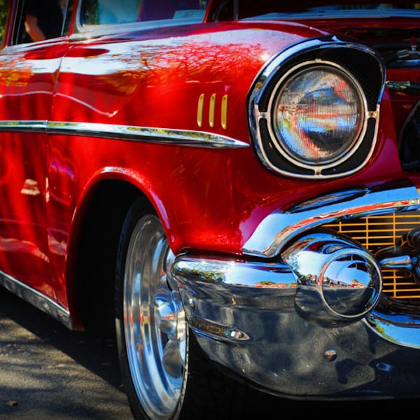 1957 Red Chevrolet Bel Air - Classic Car - Garage Art - Pop Art - Fine Art Photograph