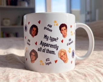 Hockey Reader Mug, Hokey Team Coffee Cup , Garret Graham, Dean Di Laurentis, John Logan, Tucker, Off Campus Mug, Briar U Mug, 7 oz Mug