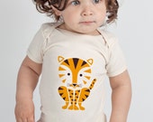 Baby One Piece, Tiger, Animal, Jungle, Baby Gift, Organic, 6-12 mo