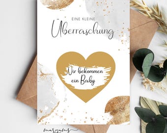 Schwangerschaft verkünden, Rubbelkarte Schwangerschaft, Wir bekommen ein Baby, Baby Verkündung, Rubbellos