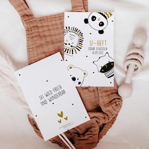 U-Heft und Impfpass Hülle personalisiert für Jungs und Mädchen, Schutzhülle, Baby Geschenkidee