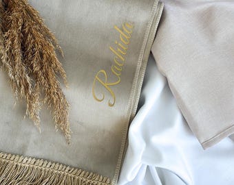 Personalisierter Gebetsteppich mit Name - 9 Farben -  islamisches Geschenk - Eid Ramadan   Geschenk, Hajj Umrah Geschenk