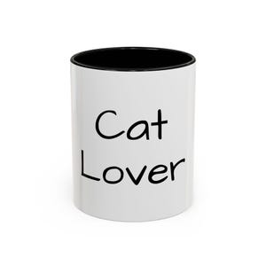 Accent Coffee Mug (11, 15oz) &quot;Cat Lover&quot;
