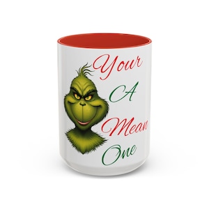 Taza de café con detalles de Grinch (11, 15 oz)