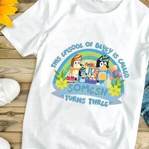 Personalized Birthday Boy Shirt,Custom Bluey Birthday Shirt,Custom Birthday Boy Shirt,Birthday DogShirt,Family Matching Shirt,Bluey Birthday